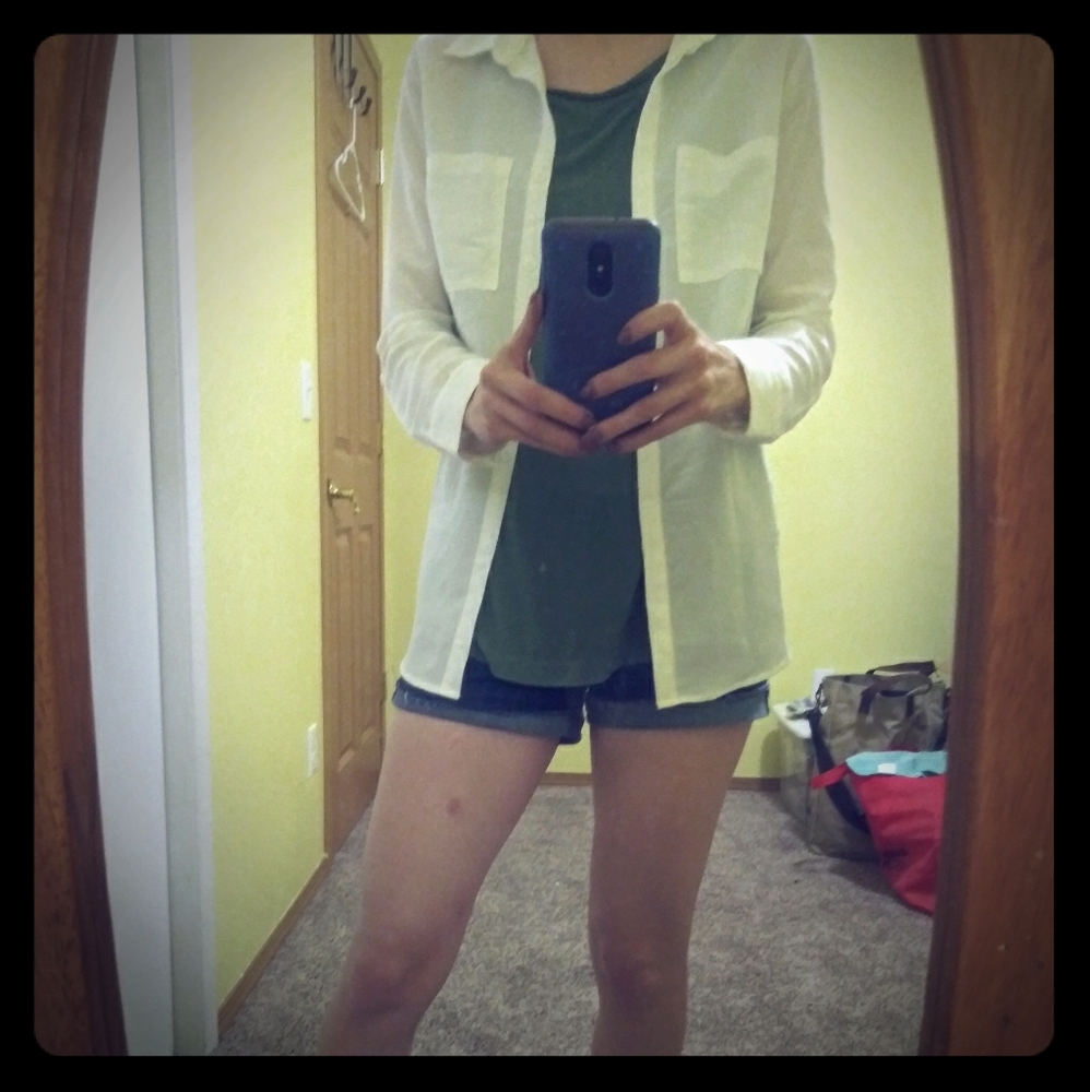 Small long sleeve white Francesca top